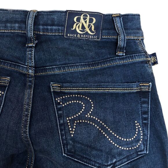 Rock & Republic Dark Blue Denim Kendra Curvy Low Rise Women’s Jeans - Picture 9 of 16